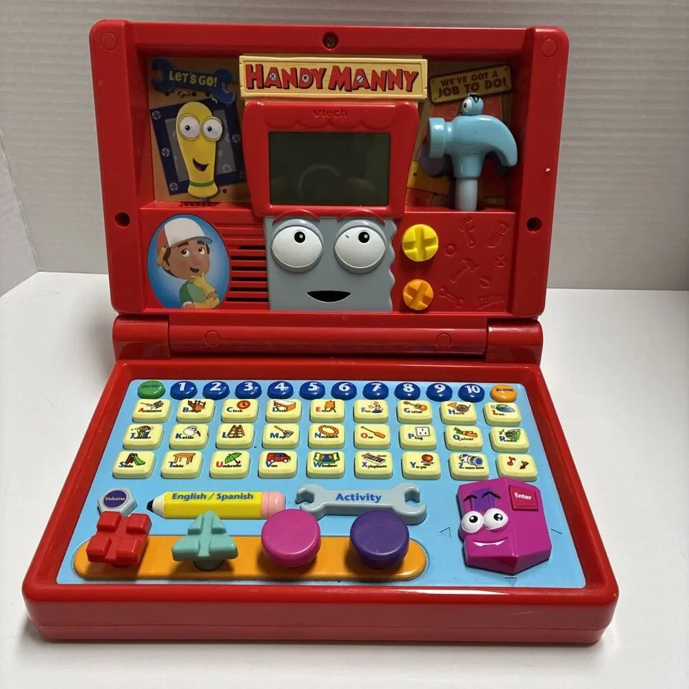 Vtech Disney Handy Manny Construction Learning Laptop Tested Missing Screw D